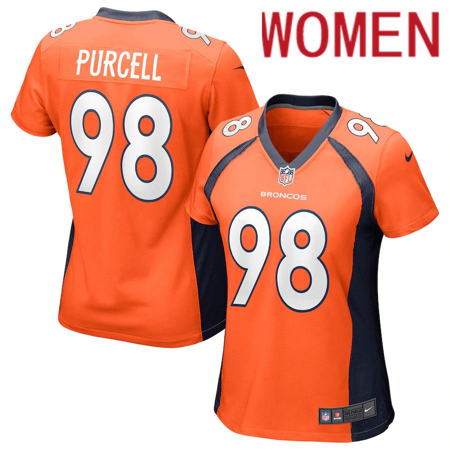 Women Denver Broncos 98 Mike Purcell Nike Orange Game NFL Jersey